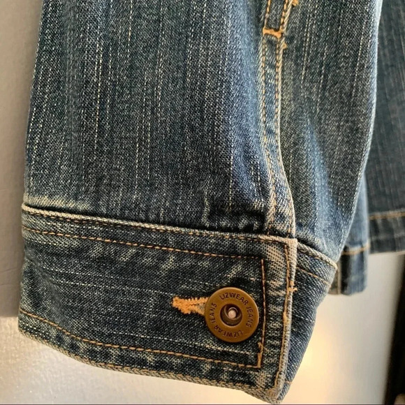 Liz Claiborne Longline Button Front Denim Jacket - Picture 7 of 11